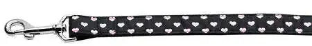 Pink-And-Black-Dotty-Hearts-Nylon-Dog-Leash-5-8-Inch-Wide-4ft-Long-GreatEagleInc-318924728