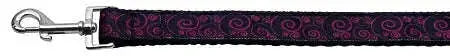 Pink-And-Black-Swirly-Nylon-Ribbon-Dog-Collars-1-Wide-6ft-Leash-GreatEagleInc-318559999