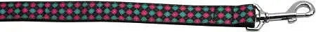 Pink-And-Blue-Plaid-Nylon-Dog-Leash-3-8-Inch-Wide-6ft-Long-GreatEagleInc-318549443
