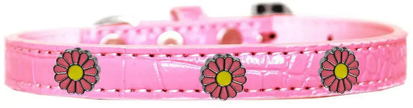 Pink-Daisy-Widget-Croc-Dog-Collar-Light-Pink-Size-12-GreatEagleInc-320002849