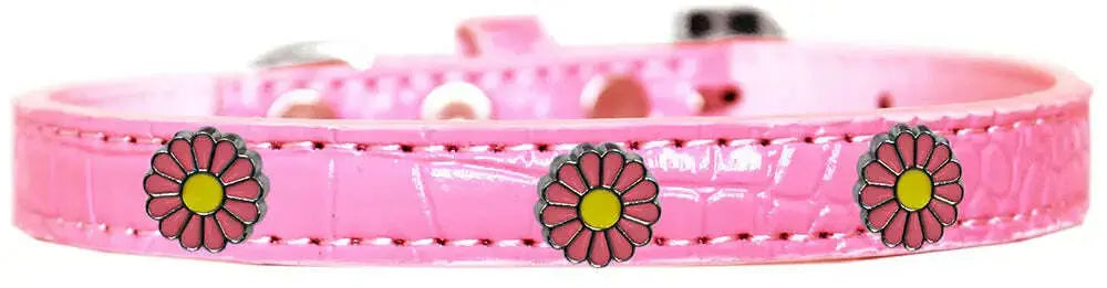 Pink-Daisy-Widget-Croc-Dog-Collar-Light-Pink-Size-20-GreatEagleInc-320003214