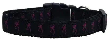 Pink-Deer-Nylon-Ribbon-Dog-Collars-Large-GreatEagleInc-333889678