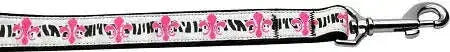 Pink-Fleur-De-Lis-1-Inch-Wide-4ft-Long-Leash-GreatEagleInc-318914819