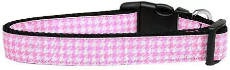 Pink-Houndstooth-Nylon-Dog-Collar-Large-GreatEagleInc-318828269
