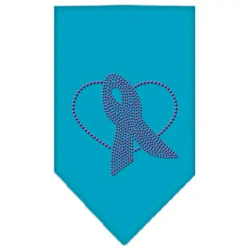 Pink-Ribbon-Rhinestone-Bandana-Turquoise-Small-GreatEagleInc-333880334
