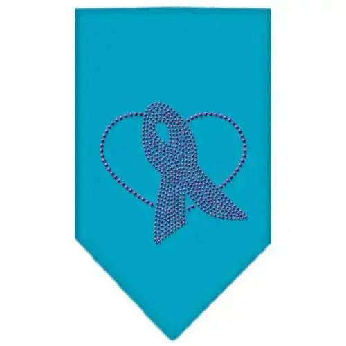 Pink-Ribbon-Rhinestone-Bandana-Turquoise-Small-GreatEagleInc-333880334