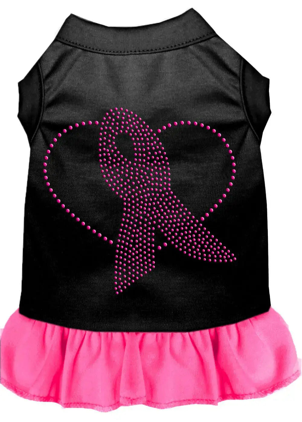 Pink-Ribbon-Rhinestone-Dress-Black-With-Bright-Pink-Med-GreatEagleInc-333616664