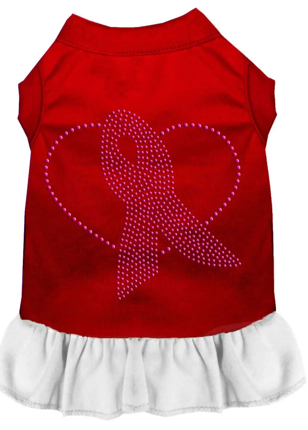 Pink-Ribbon-Rhinestone-Dress-Red-With-White-Xxxl-GreatEagleInc-333612857
