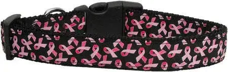 Pink-Ribbons-On-Black-Nylon-Cat-Collar-GreatEagleInc-318784279