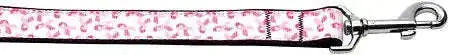 Pink-Ribbons-On-White-Nylon-Dog-Leash-3-8-Inch-Wide-4ft-Long-GreatEagleInc-318492256