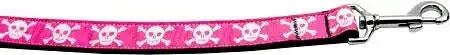 Pink-Skulls-Nylon-Dog-Leash-5-8-Inch-Wide-4ft-Long-GreatEagleInc-318784370