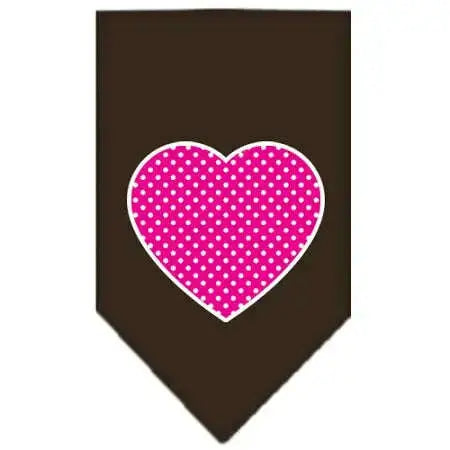 Pink-Swiss-Dot-Heart-Screen-Print-Bandana-Cocoa-Large-GreatEagleInc-319364422