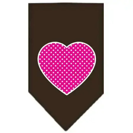 Pink-Swiss-Dot-Heart-Screen-Print-Bandana-Cocoa-Small-GreatEagleInc-319364129