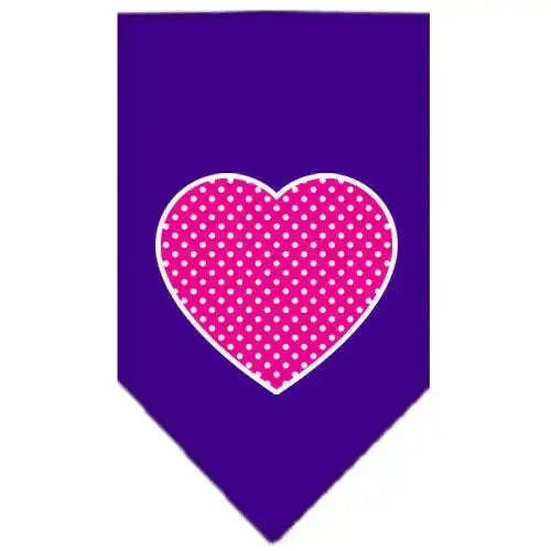 Pink-Swiss-Dot-Heart-Screen-Print-Bandana-Purple-Small-GreatEagleInc-319216599