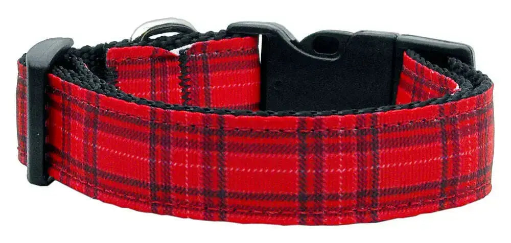 Plaid-Nylon-Collar-Red-Large-GreatEagleInc-318839130