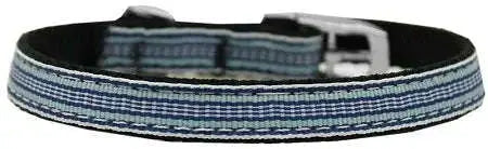 Preppy-Stripes-Nylon-Dog-Collar-With-Classic-Buckles-3-8_-Light-Blue-white-Size-8-GreatEagleInc-333887669