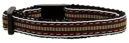 Preppy-Stripes-Nylon-Ribbon-Collars-Brown-khaki-Cat-Safety-GreatEagleInc-318897453