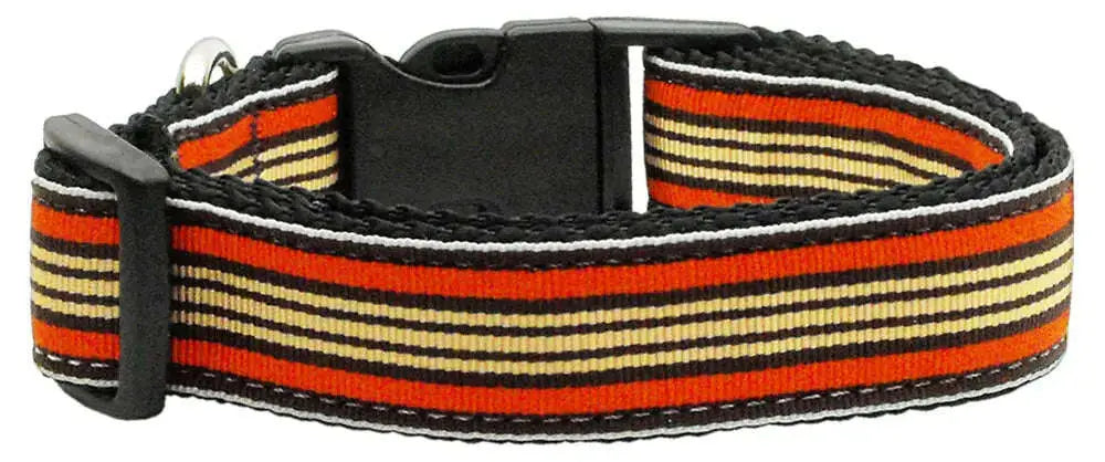 Preppy-Stripes-Nylon-Ribbon-Collars-Orange-khaki-Xs-GreatEagleInc-333892811