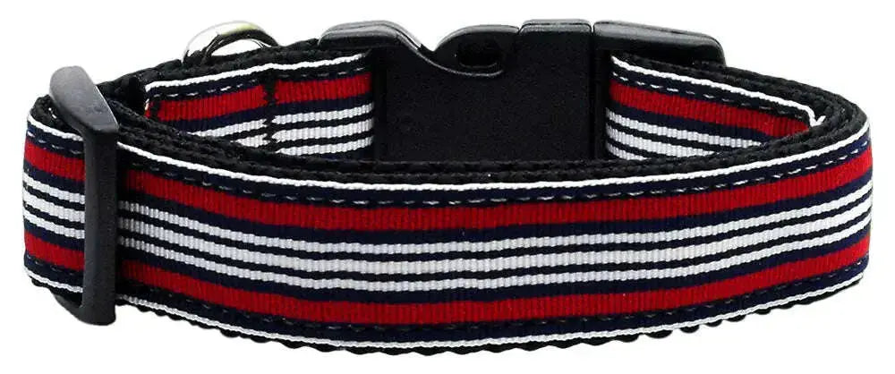 Preppy-Stripes-Nylon-Ribbon-Collars-Red-white-Sm-GreatEagleInc-318898826