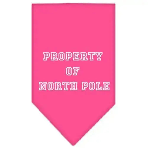 Property-Of-North-Pole-Screen-Print-Bandana-Bright-Pink-Small-GreatEagleInc-318563268