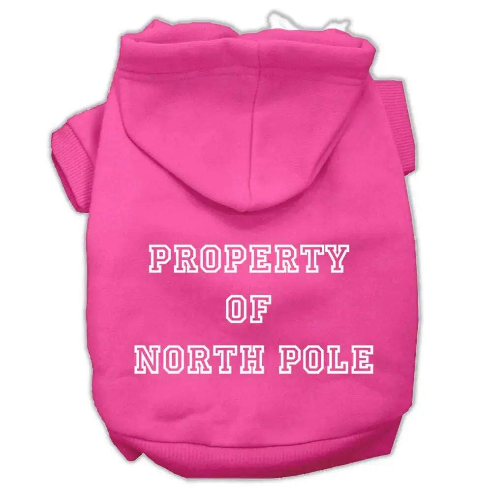 Property-Of-North-Pole-Screen-Print-Pet-Hoodies-Bright-Pink-Size-L-GreatEagleInc-333799873