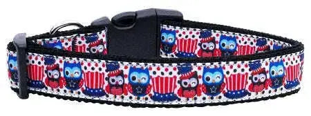 Proud-Owls-Nylon-Dog-Collar-Medium-Narrow-GreatEagleInc-318911369