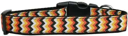 Pumpkin-Chevrons-Nylon-Cat-Collar-GreatEagleInc-318826474