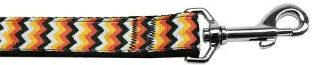 Pumpkin-Chevrons-Nylon-Dog-Leash-5-8-Inch-Wide-4ft-Long-GreatEagleInc-320021592