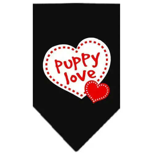 Puppy-Love-Screen-Print-Bandana-Black-Large-GreatEagleInc-319087851