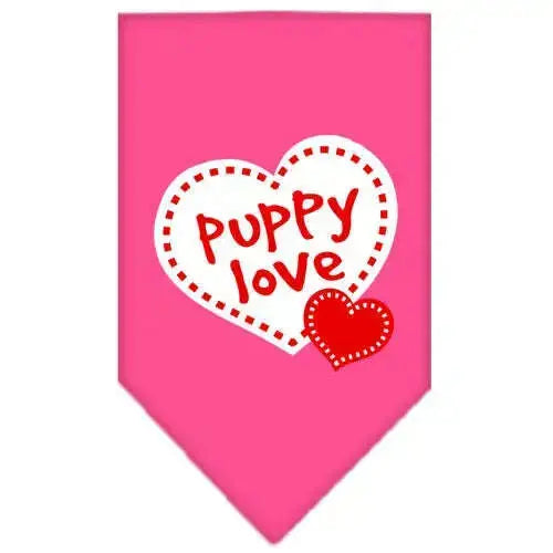 Puppy-Love-Screen-Print-Bandana-Bright-Pink-Large-GreatEagleInc-319087782