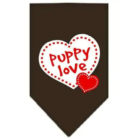 Puppy-Love-Screen-Print-Bandana-Cocoa-Small-GreatEagleInc-333915060