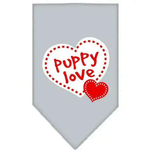 Puppy-Love-Screen-Print-Bandana-Grey-Small-GreatEagleInc-319086628