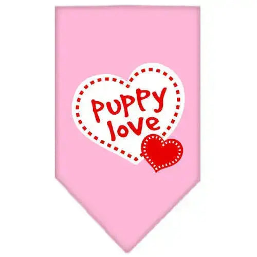 Puppy-Love-Screen-Print-Bandana-Light-Pink-Small-GreatEagleInc-319086481