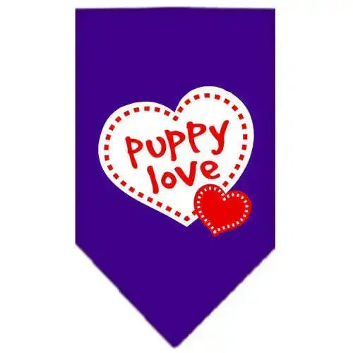 Puppy-Love-Screen-Print-Bandana-Purple-Large-GreatEagleInc-319087242