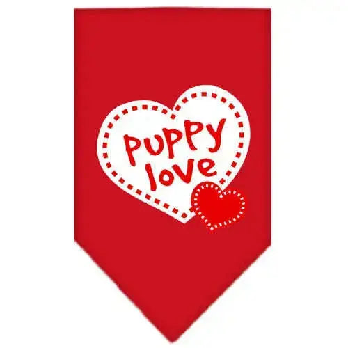 Puppy-Love-Screen-Print-Bandana-Red-Small-GreatEagleInc-319086197