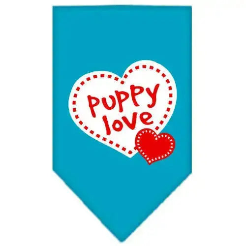 Puppy-Love-Screen-Print-Bandana-Turquoise-Large-GreatEagleInc-319087069