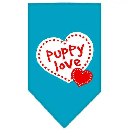 Puppy-Love-Screen-Print-Bandana-Turquoise-Small-GreatEagleInc-333914862
