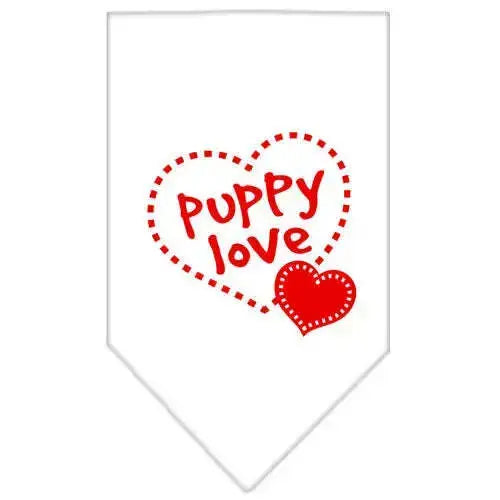 Puppy-Love-Screen-Print-Bandana-White-Large-GreatEagleInc-319086950