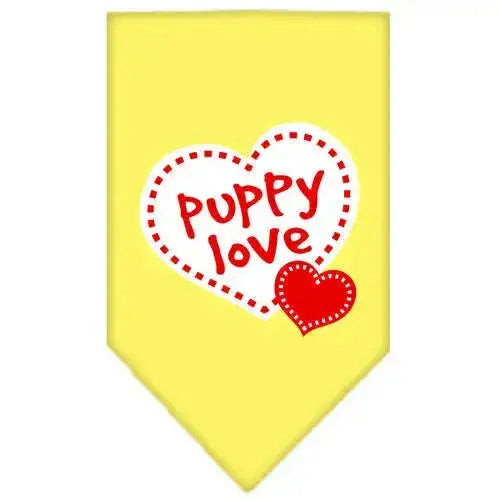 Puppy-Love-Screen-Print-Bandana-Yellow-Small-GreatEagleInc-319085973
