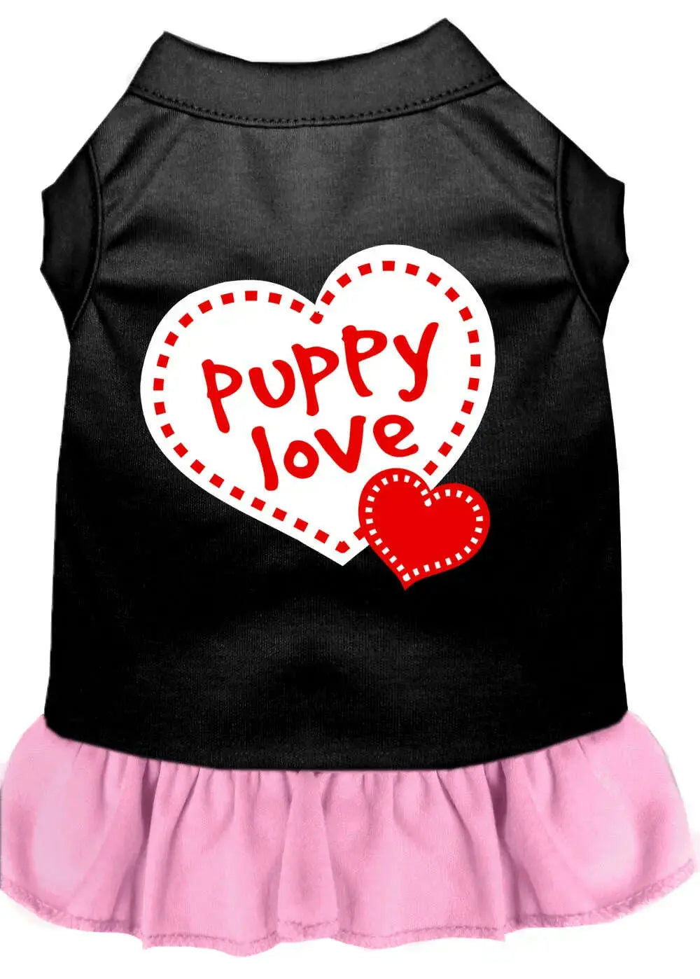 Puppy-Love-Screen-Print-Dog-Dress-Black-With-Light-Pink-Lg-GreatEagleInc-319241966