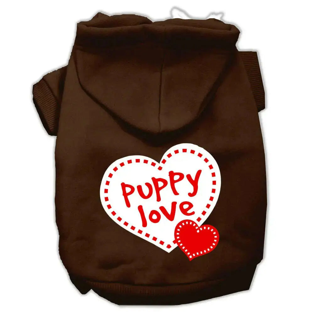 Puppy-Love-Screen-Print-Pet-Hoodies-Brown-Size-Lg-GreatEagleInc-319701275