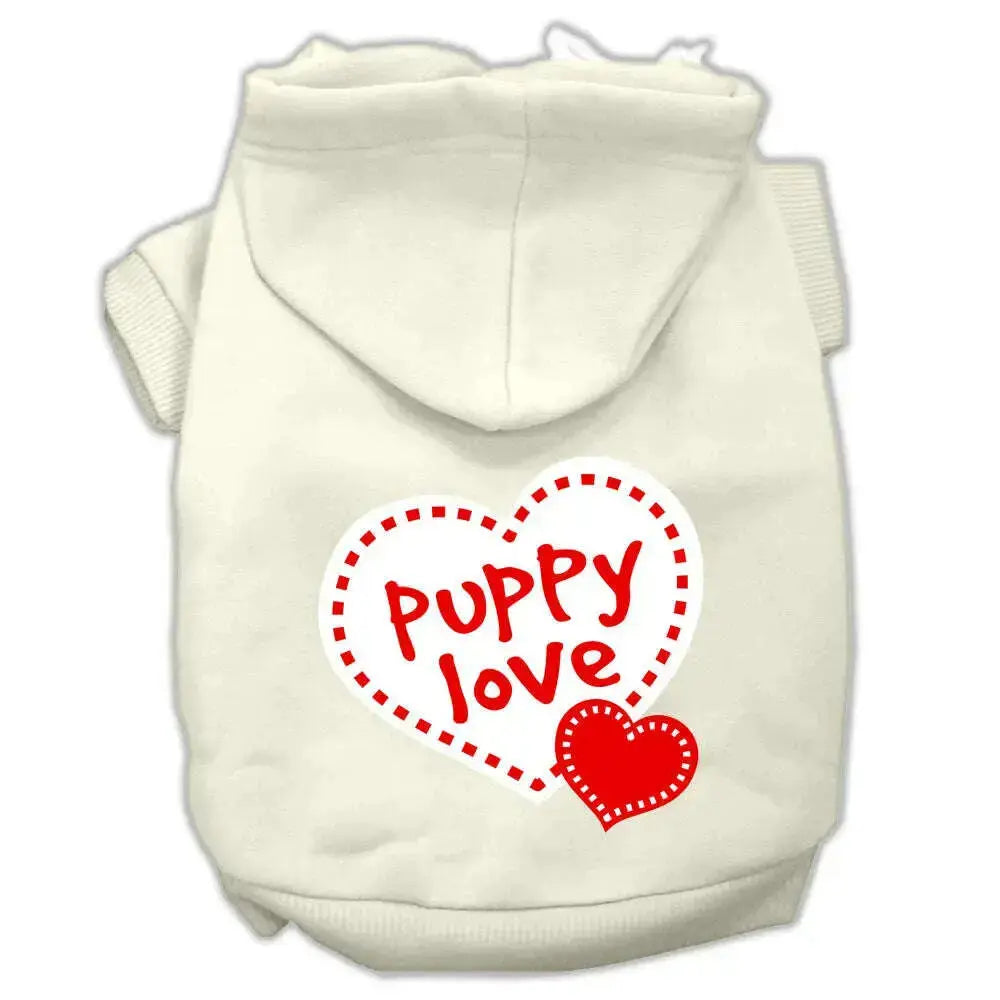 Puppy-Love-Screen-Print-Pet-Hoodies-Cream-Size-Lg-GreatEagleInc-318634198