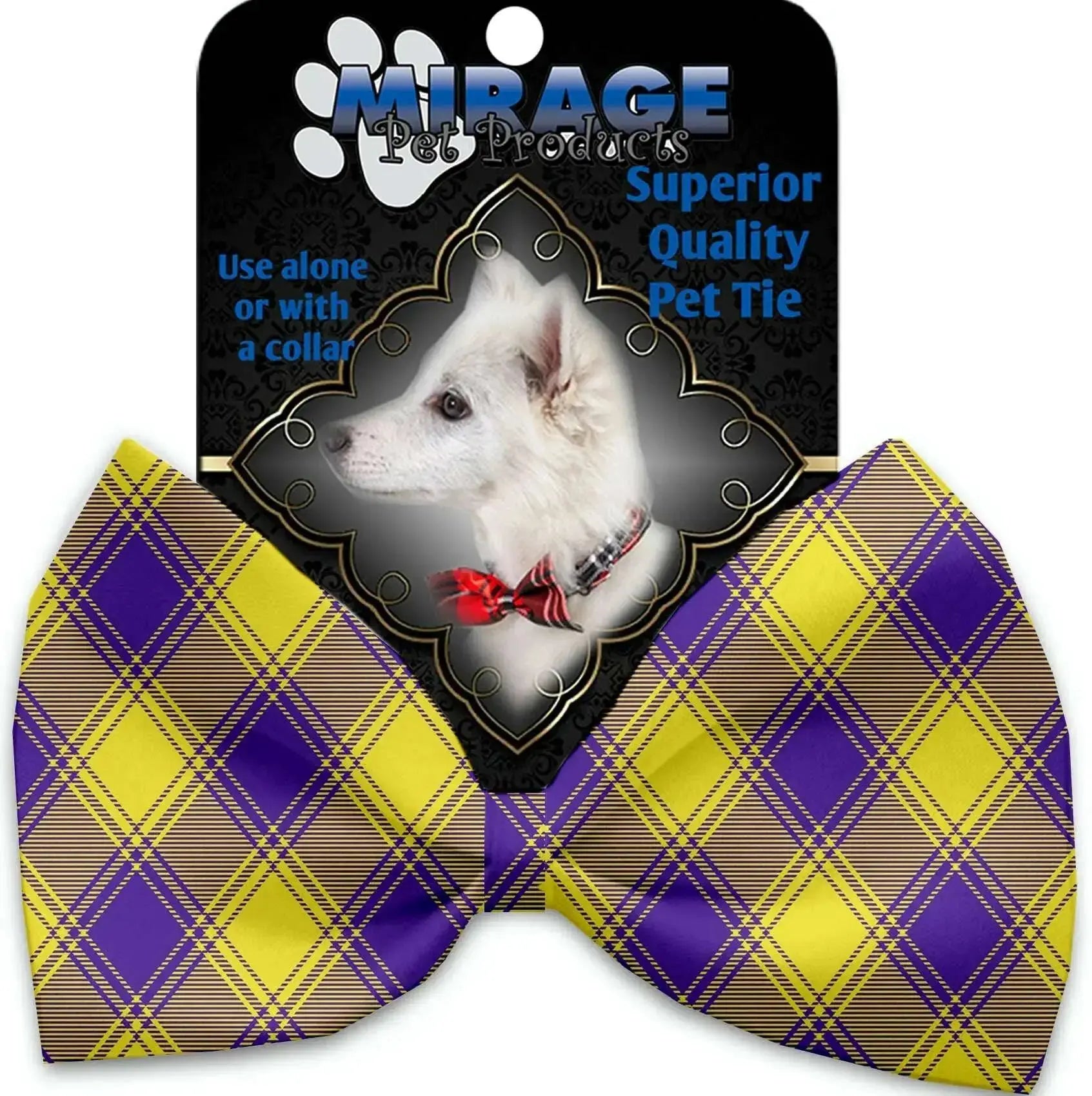 Purple-And-Yellow-Plaid-Pet-Bow-Tie-Collar-Accessory-With-Velcro-GreatEagleInc-318535662