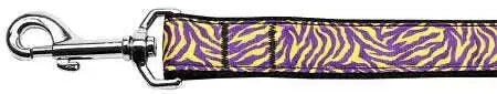 Purple-And-Yellow-Tiger-Stripes-Nylon-Dog-Leash-3-8-Inch-Wide-4ft-Long-GreatEagleInc-318770536