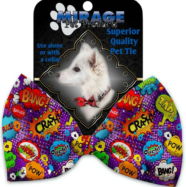 Purple-Comic-Sound-Effects-Pet-Bow-Tie-Collar-Accessory-With-Velcro-GreatEagleInc-318568024