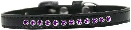 Purple-Crystal-Size-10-Black-Puppy-Collar-GreatEagleInc-333911256