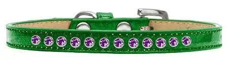 Purple-Crystal-Size-10-Emerald-Green-Puppy-Ice-Cream-Collar-GreatEagleInc-319617012