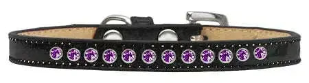 Purple-Crystal-Size-12-Black-Puppy-Ice-Cream-Collar-GreatEagleInc-319617452