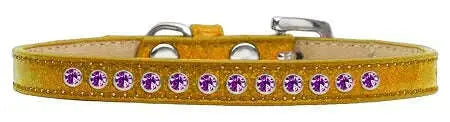 Purple-Crystal-Size-14-Gold-Puppy-Ice-Cream-Collar-GreatEagleInc-319616347