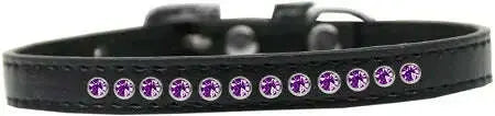 Purple-Crystal-Size-16-Black-Puppy-Collar-GreatEagleInc-333852441